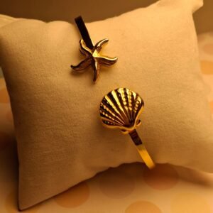 Gold Starfish and Seashell Anti Tarnish Bracelet